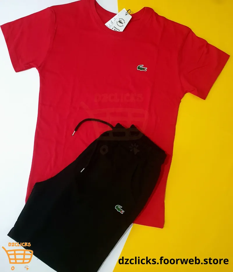 Ensemble Haute qualité 100 % COTTON de marqu Lcste Rouge et noir